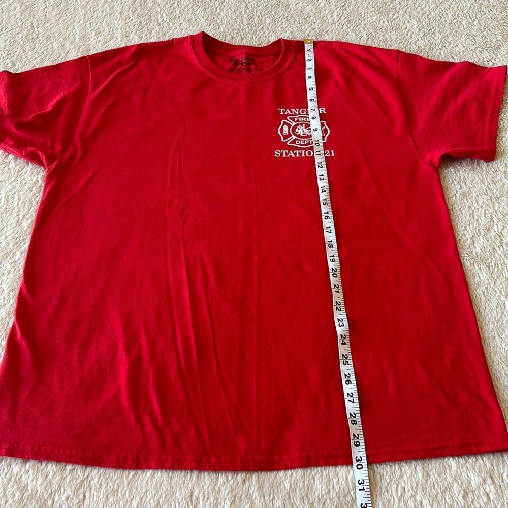 Tanger fire station 21 red short sleeve shirt size XL - Picture 13 of 16